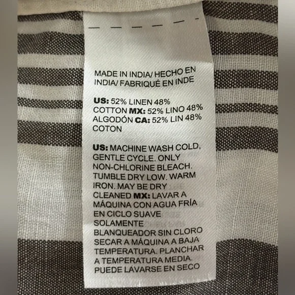 Chico’s Linen Blend Striped Long Shirt/dress, size 12 (Chico’s 2) - Picture 4 of 8